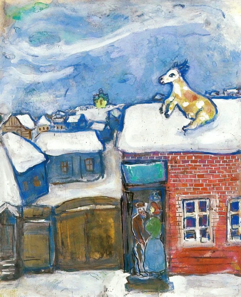 Un village en hiver, Marc Chagall (1930)