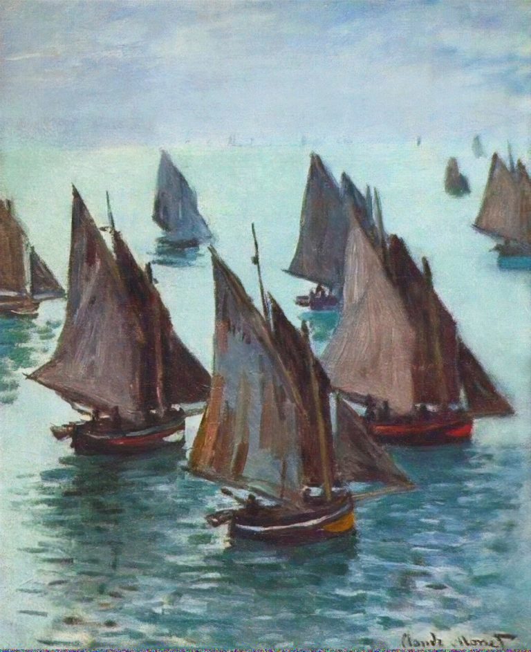 Bateaux de pêche, temps calme, Claude Monet (1868)