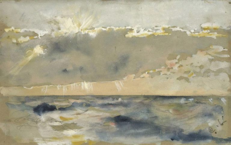 Banc de nuages sur une mer agitée, Carl Larsson (1882)