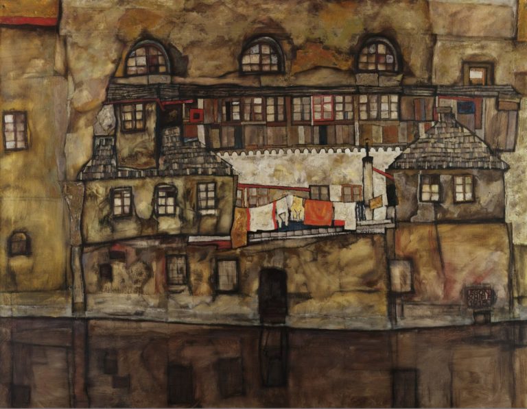 Façade sur la rivière, Egon Schiele (1915)