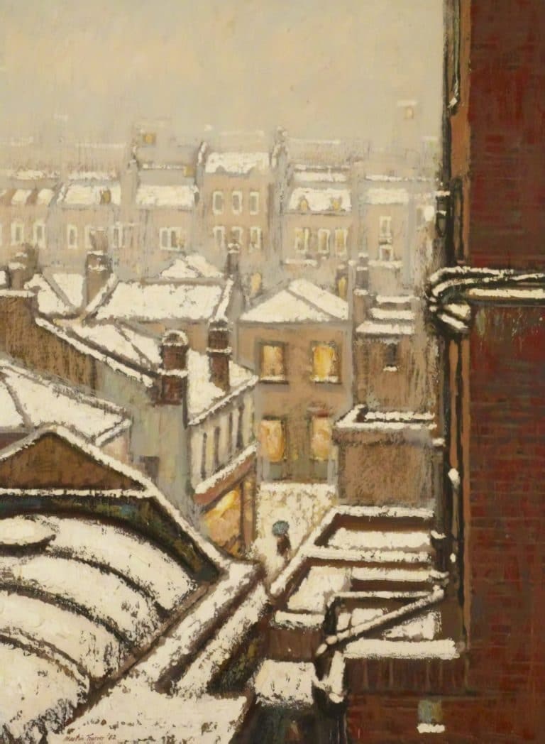Maisons et toits sous la neige, Martin Willian Turner (1982)