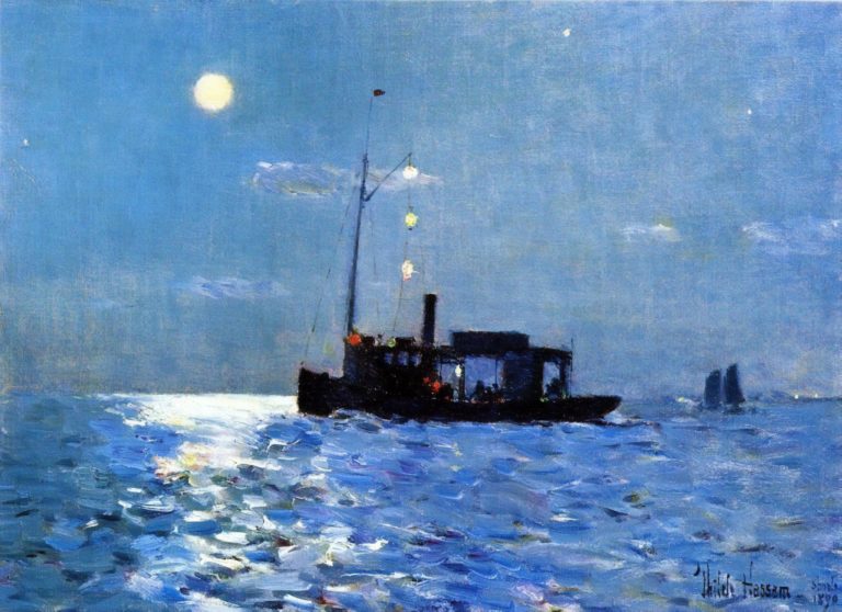 Isles of Shoals, clair de lune, Childe Hassam (1890)