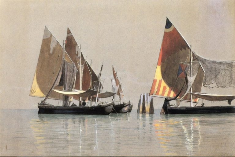 Bateaux italiens, Venise, William Stanley Haseltine (1867)