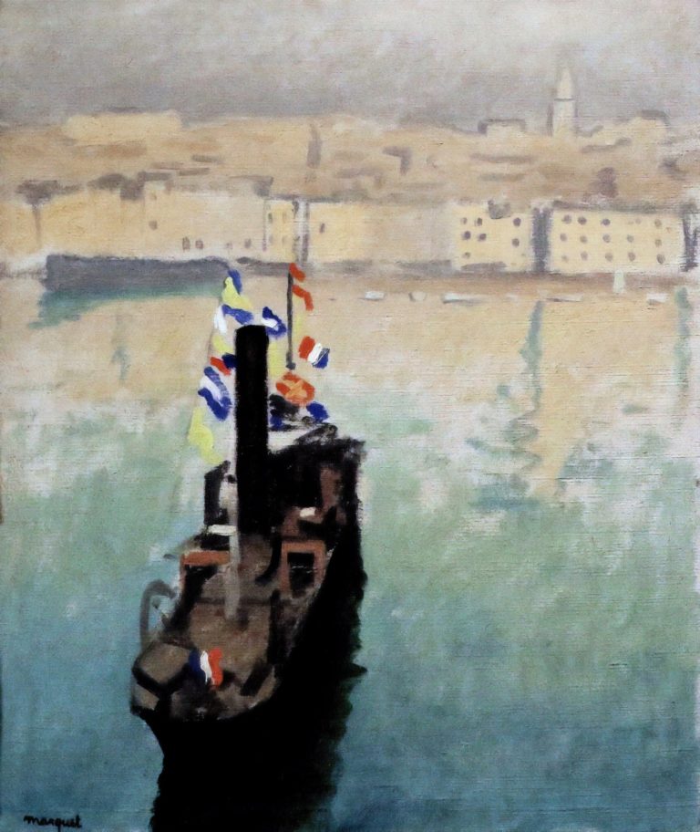 Le bateau ponté, Marseille, Albert Marquet (1916)