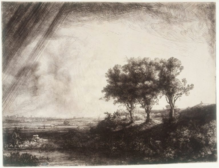 Les trois arbres, Rembrandt (1643)