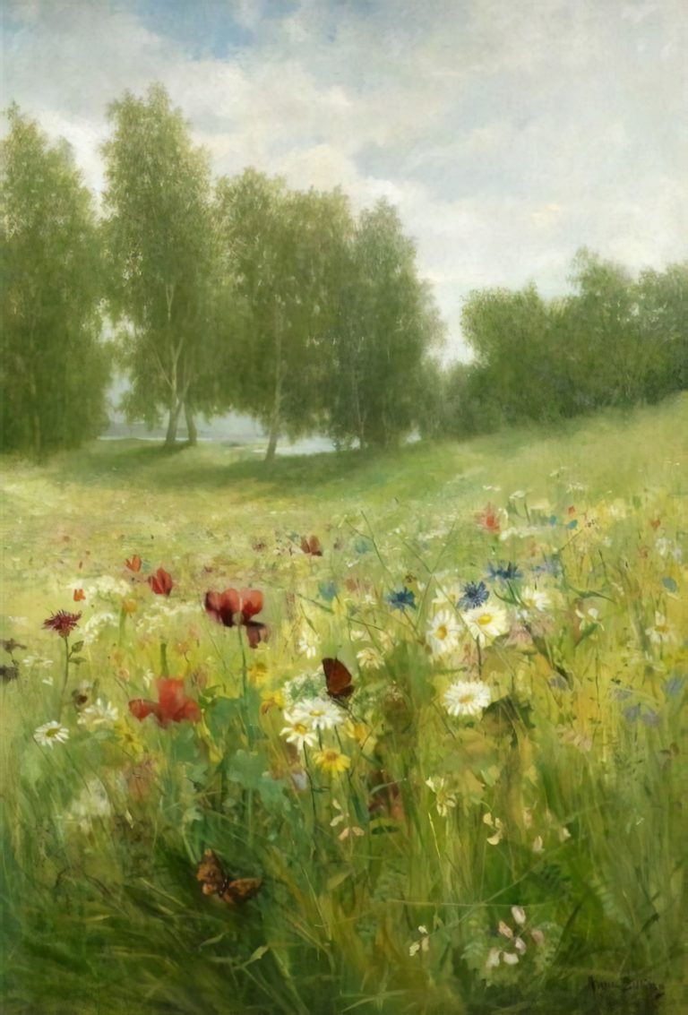 Prairie d'été verdoyante, Anna Billing (1885)
