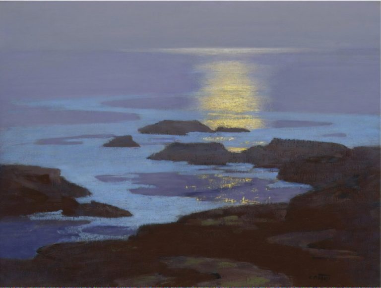 Clair de lune, la côte du Maine, Edward Henry Potthast (1923)