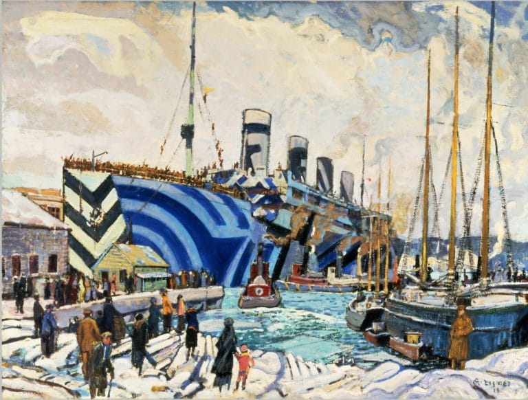 L'Olympic avec des soldats rapatriés, Arthur Lismer (1919)