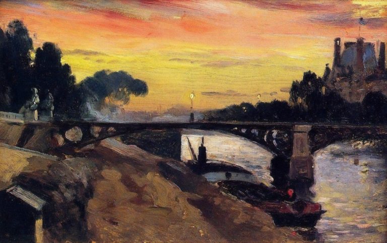 Paris vu de la Seine, nuit, Mathias Joseph Alten (1899)