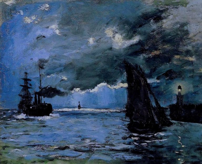 Paysage de mer, effet de nuit, Claude Monet (1866)