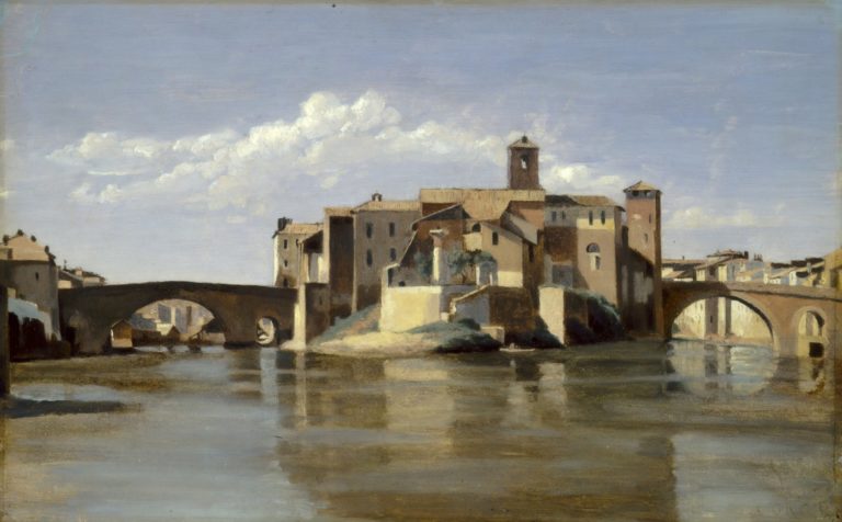 Rome, San Bartolomeo, Camille Corot (1825)