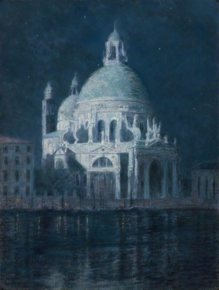 Santa Maria della Salute au clair de lune, John Leslie Breck (1897)