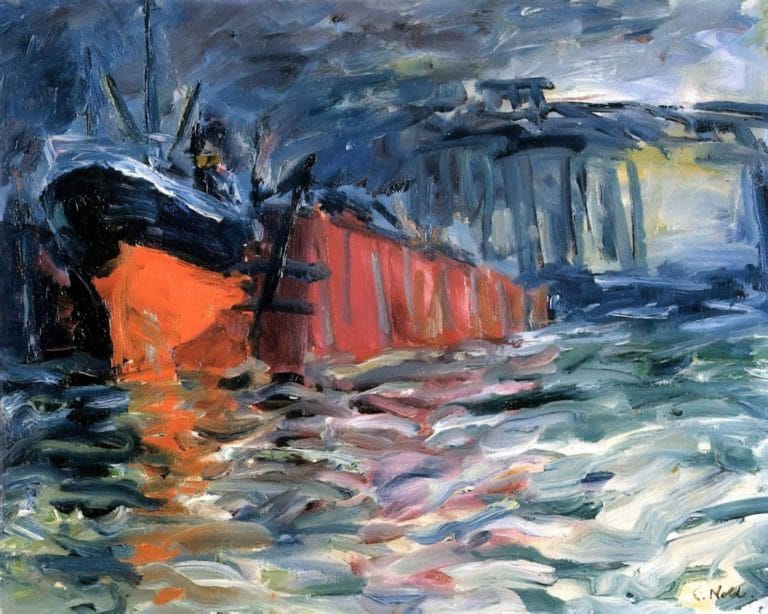 Navire au bassin, Emil Nolde (1910)