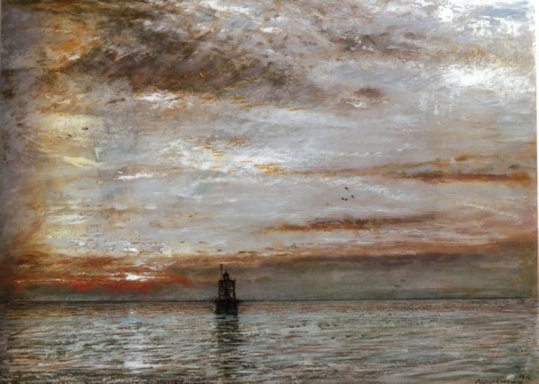 Coucher de soleil, Lion's Mouth, Guyane néerlandaise, Albert Goodwin (1912)