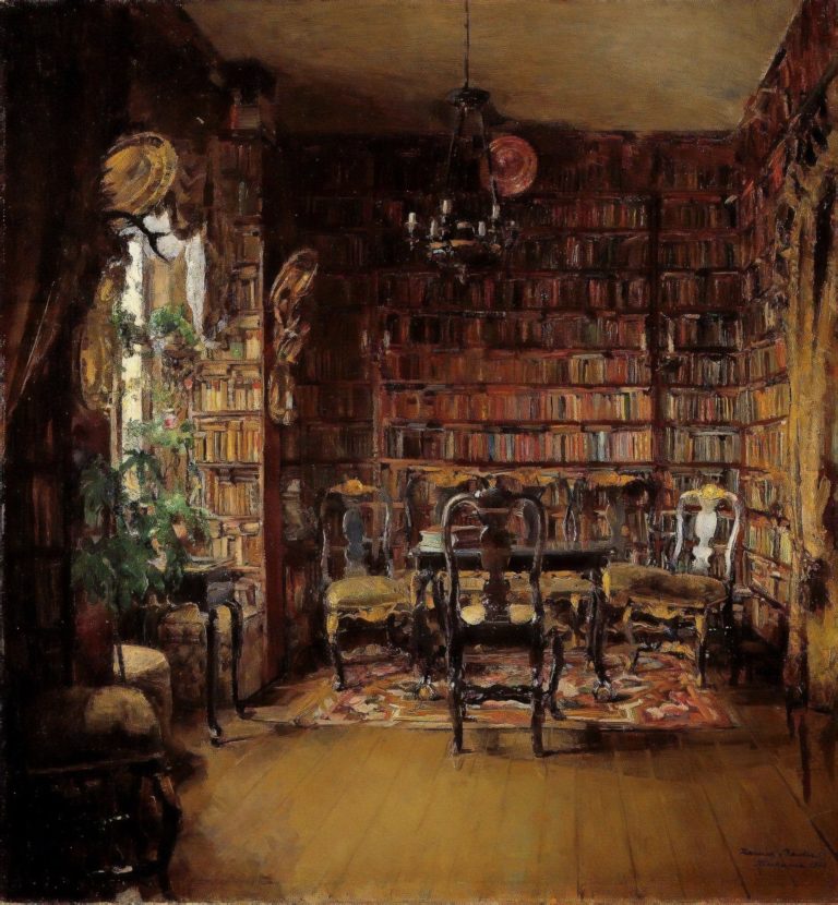 La bibliothèque de Thorvald Boeck, Harriet Backer (1902)