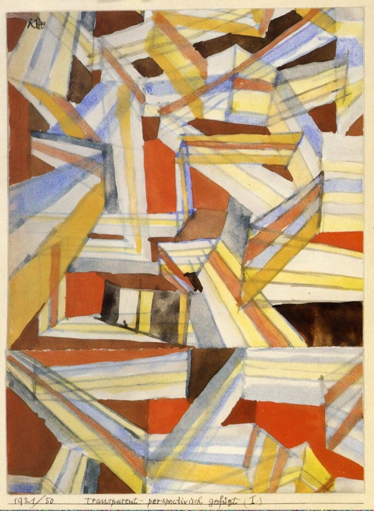 Transparent en perspective, strié, Paul Klee (1921)