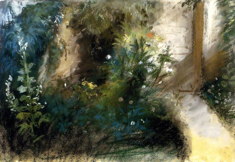 Un chemin dans le jardin à Augerville, Eugène Delacroix (1855)