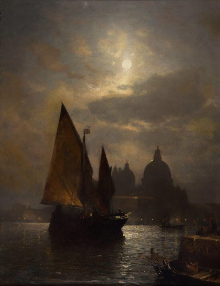Venise au clair de lune, Sophus Jacobsen (1871)