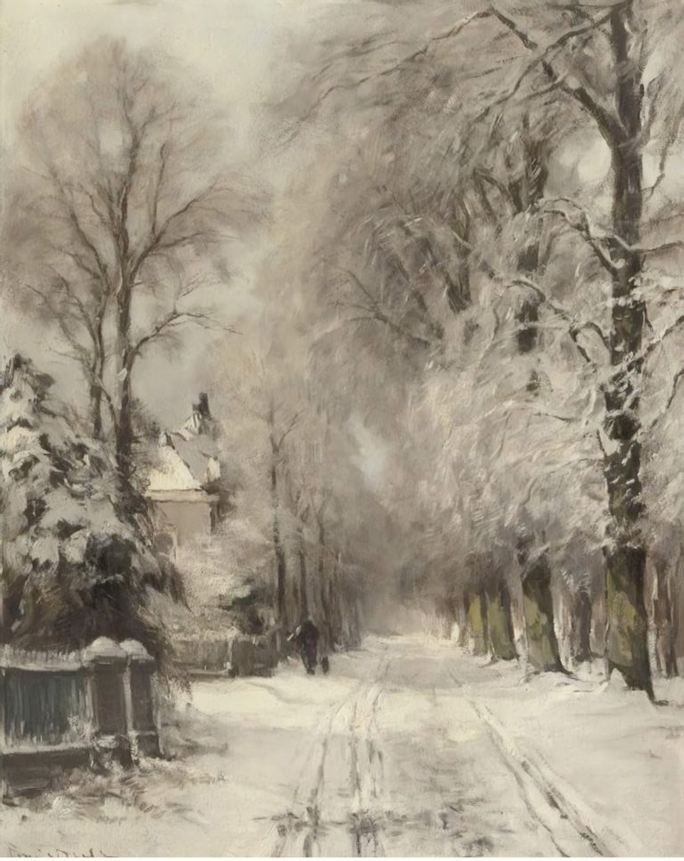Promenade sur un chemin enneigé, Louis Apol (1909)