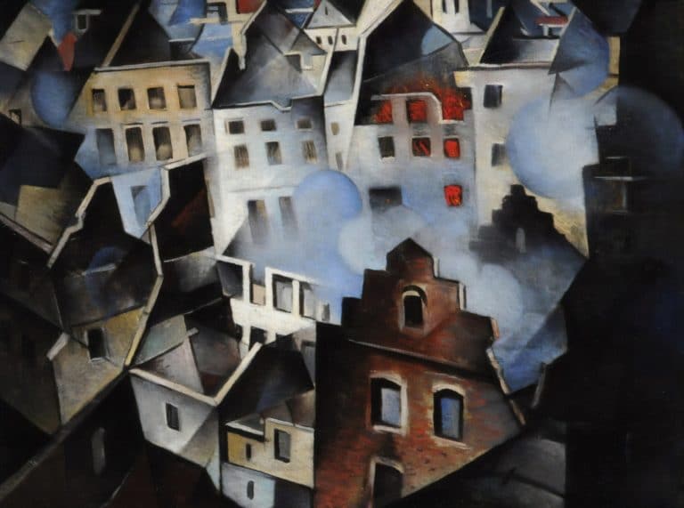 Ypres après le premier bombardement, Christopher Nevinson (1916)
