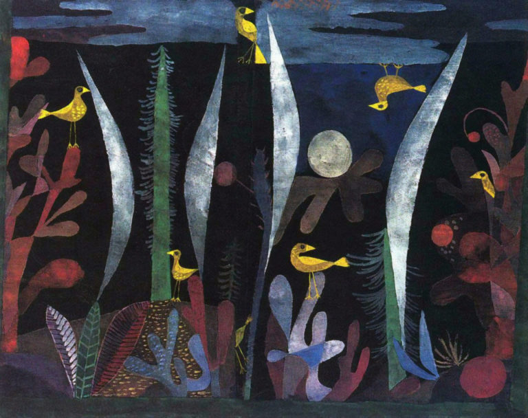 Paysage aux oiseaux jaunes, Paul Klee (1923)