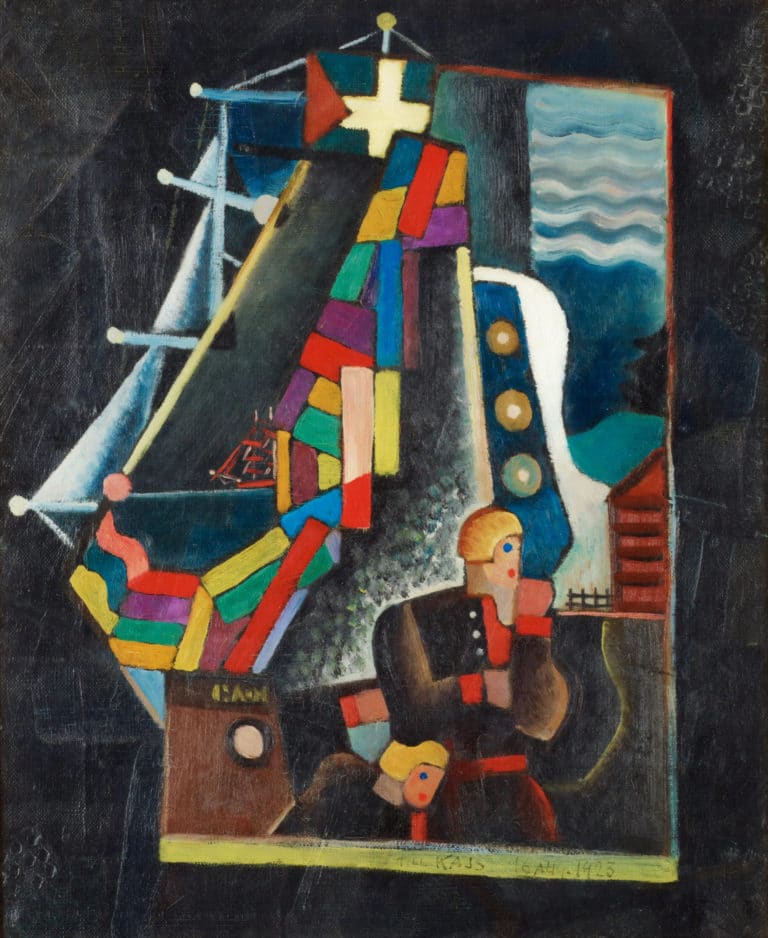 Composition avec navire et personnages, Gösta Adrian-Nilsson (1935)