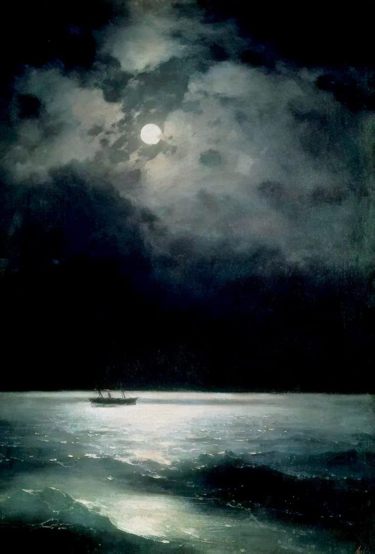 Navire traversant la mer Noire au clair de lune, Ivan Aïvazovski (1879)