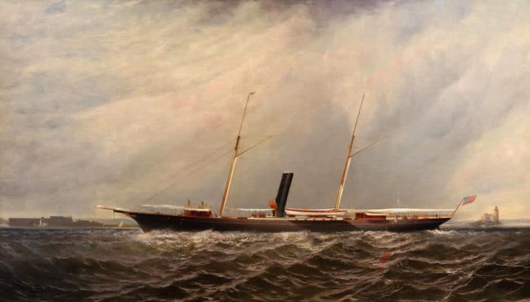 Le Yacht à vapeur Stranger en route, Elisha Taylor Baker (1878)