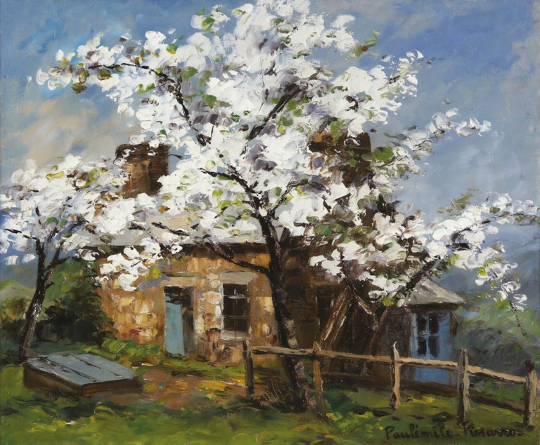 Verger en fleurs, Paul-Émile Pissarro (1871)