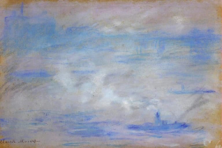 Bateau sur la Tamise, effet de brume, Claude Monet (1901)