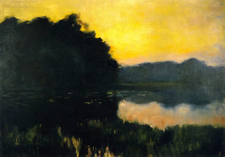 Paysage lacustre berlinois dans la lumière du soir, Lesser Ury (1895)