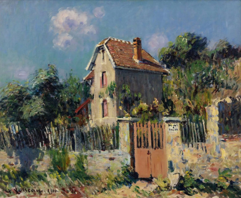 Maison à la grille rose, Pontoise, Gustave Loiseau (1910)