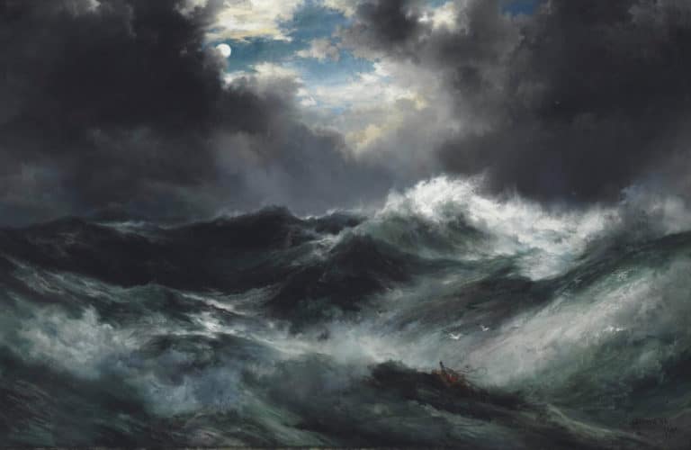 Naufrage en mer au clair de lune, Thomas Moran (1901)