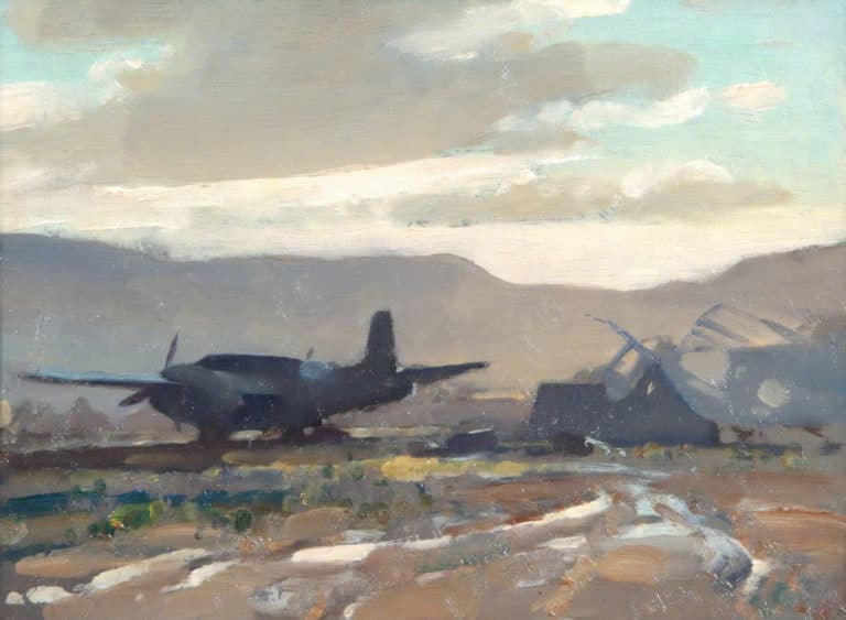 Aérodrome inondé à Malignano, Italie, Edward Seago (1961)