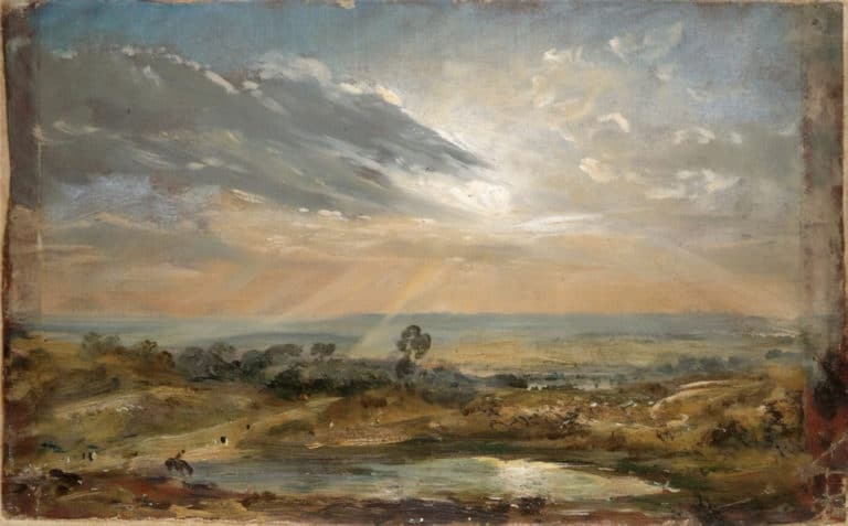 Champ de foin près d'East Bergholt au coucher du soleil, John Constable