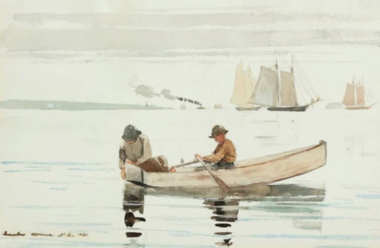 Garçons pêchant, port de Gloucester, Winslow Homer (1880)