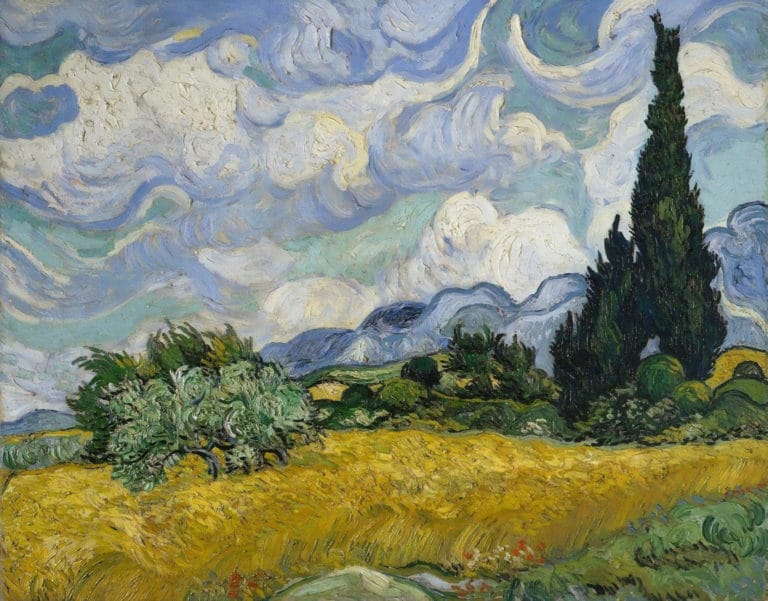 Champ avec cyprès, Vincent van Gogh (1889)