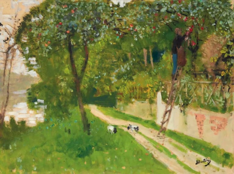 La Cueillette des pommes au bord de la rivière, Pierre Eugène Montézin (1940)