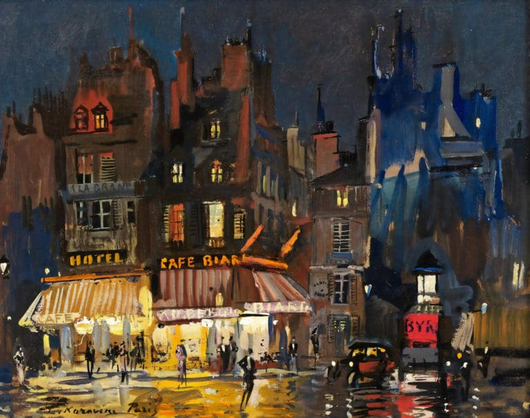 Paris la nuit, rue Lepic à Montmartre, Constantin Korovine (1900)