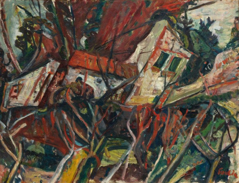 Paysage aux toits rouges, Chaïm Soutine (1919)