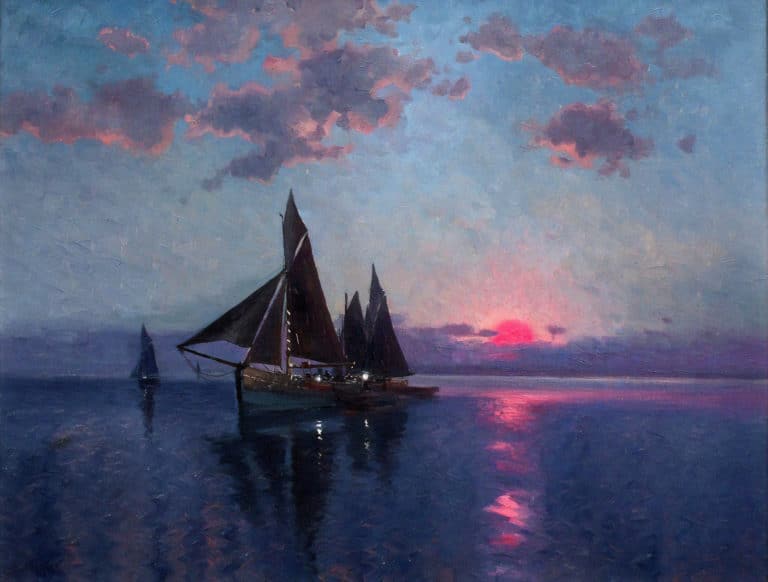 Voiliers à l'aube, Carl Brandt (1916)