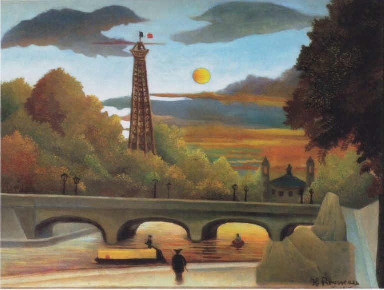 La Seine et la tour Eiffel au soleil couchant, Henri Rousseau (1910)