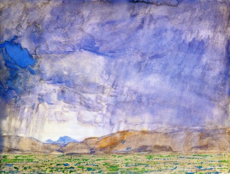 Orage sur la piste de l'Oregon, Childe Hassam (1898)