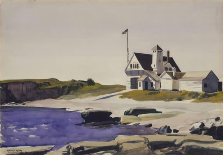 Station de garde-côtes, Two Lights, Maine, Edward Hopper (1927)