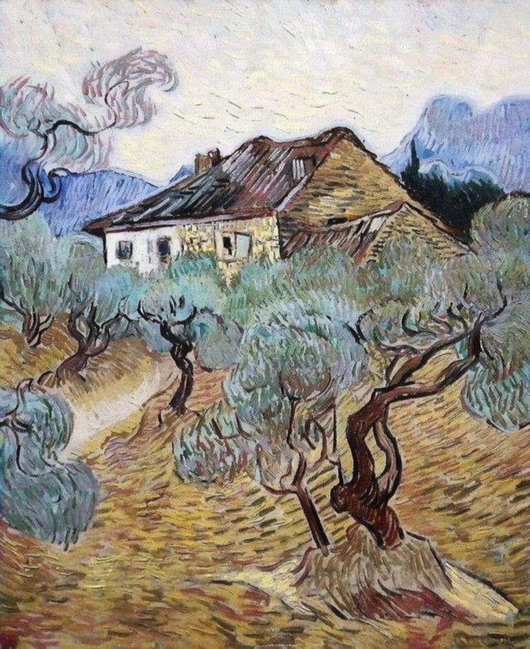 Le Cottage blanc au milieu des oliviers, Vincent van Gogh (1889)