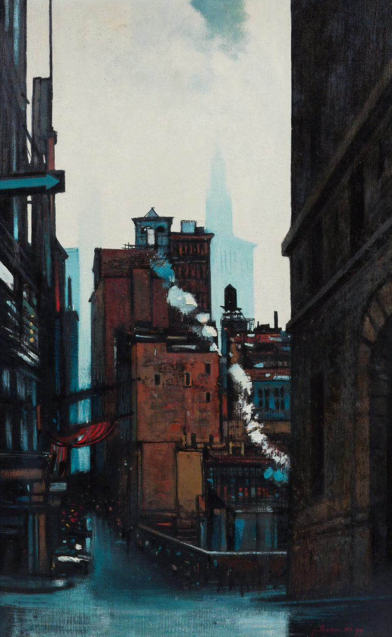 New York, en remontant Nassau Street, Jean Thomas (1962)