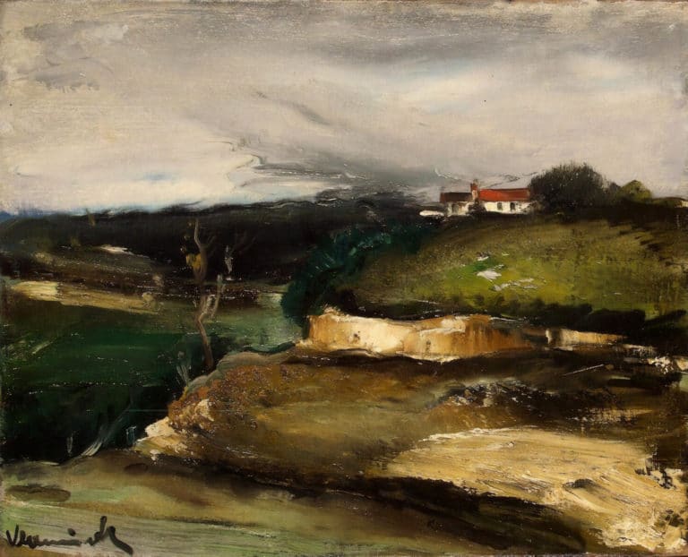 Paysage avec une maison sur une colline, Maurice de Vlaminck (1925)