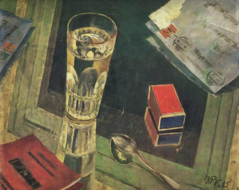 Nature morte aux lettres, Kouzma Petrov-Vodkine (1925)