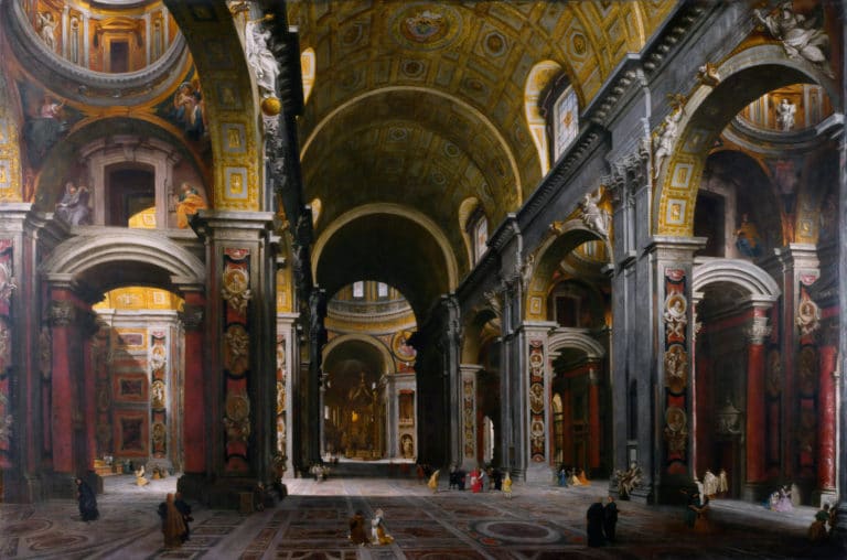 L’intérieur de Saint-Pierre de Rome, Giovanni Paolo Panini (1755)