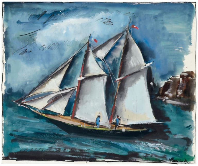 Deux mâts devant la côte, Maurice de Vlaminck (1925)